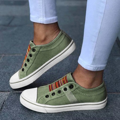 plain high heeled elastic round toe casual sport sneakers