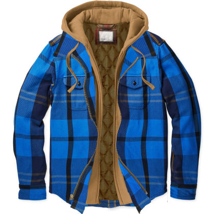 Men's Fall & Winter Casual Checkered Hooded Fake Two Casual Jackets