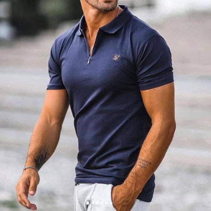 Casual Mens Solid Polo Shirt